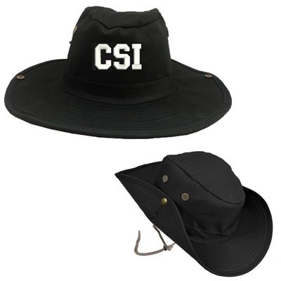 CSI Crime Scene Investigation Outdoor Hiking Hunting HAT Soldier Boonie Bush Black