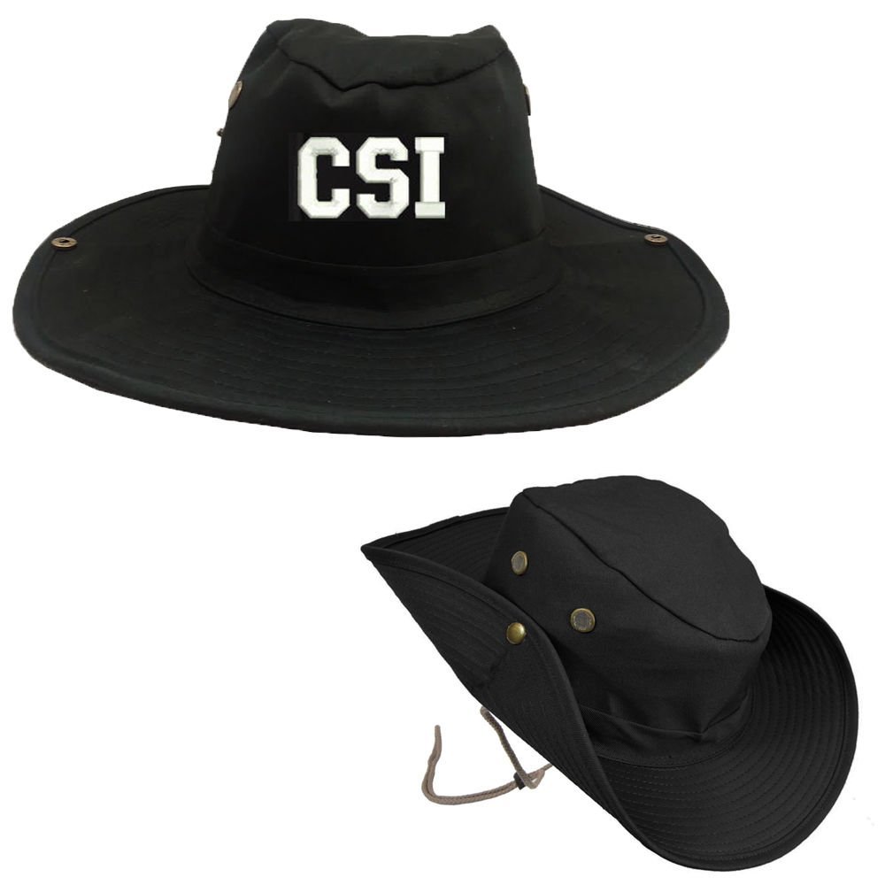 CSI Crime Scene Investigation Outdoor Hiking Hunting HAT Soldier Boonie Bush Black