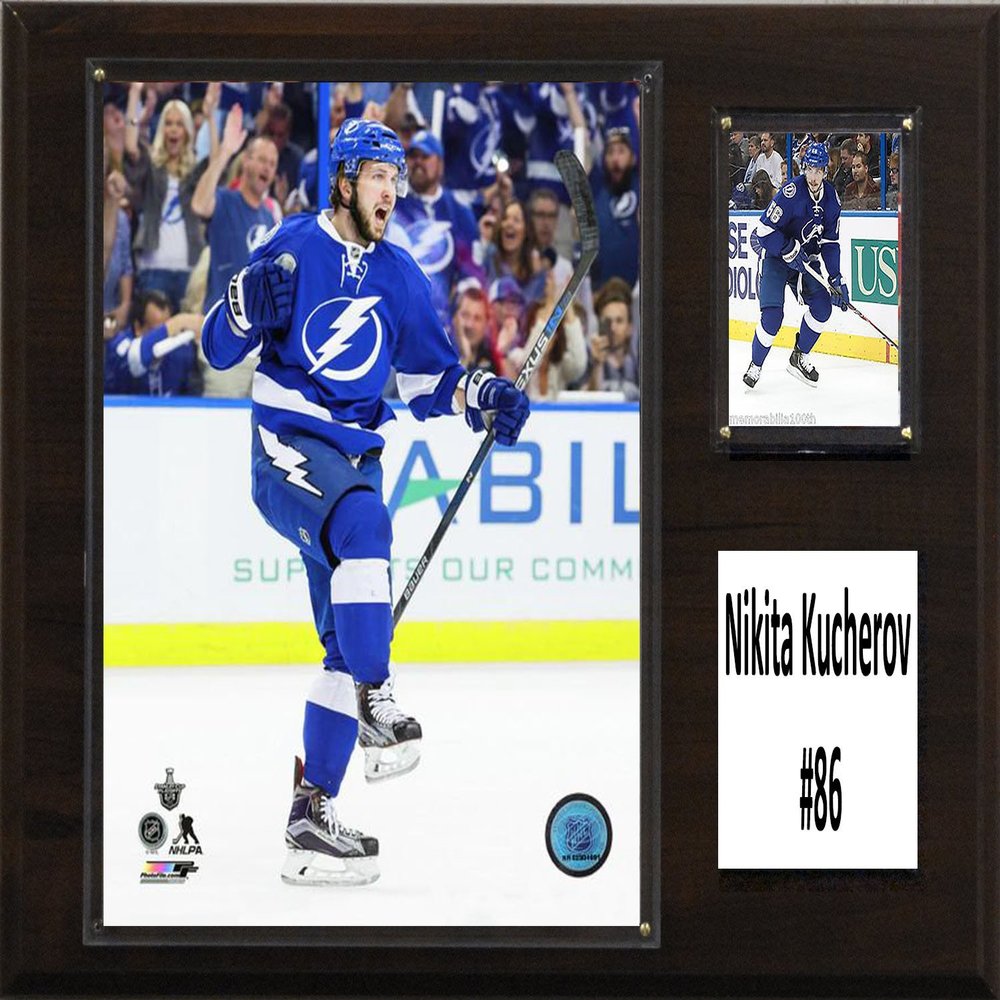 C&I Collectables NHL Tampa Bay Lightning Nikita Kucherov Lighting Player Plaque, Brown, 12" x 15"