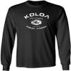 Joe's USA Koloa Surf Vintage Logo Heavy Cotton Long Sleeve T-Shirt (Black Shirt-White Logo - 3X-Large) view 1