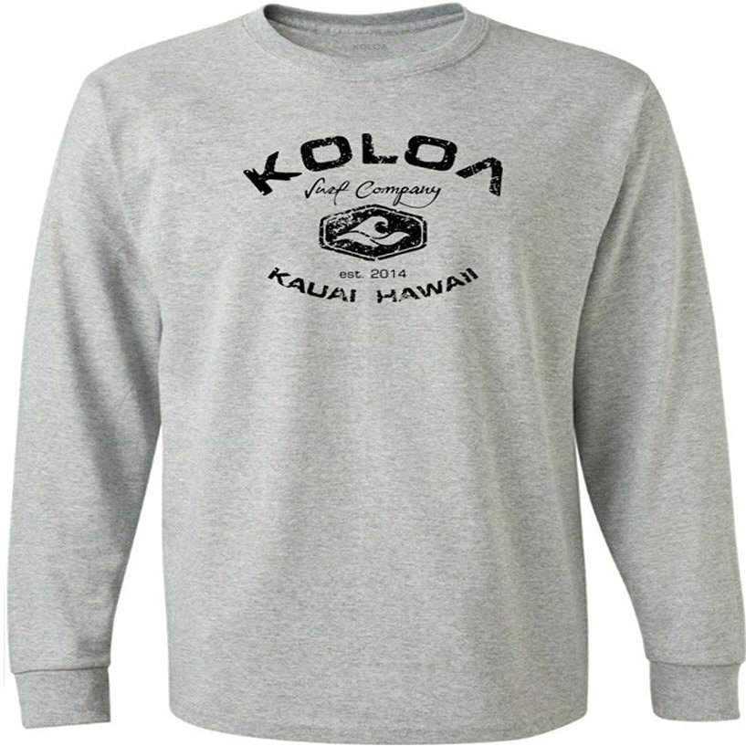 Joe's USA Koloa Surf Vintage Logo Heavy Cotton Long Sleeve T-Shirt - 2XL - AthHeath/b