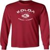 Joe's USA Koloa Surf Vintage Logo Heavy Cotton Long Sleeve T-Shirt-Medium-Cardinal/White view 1