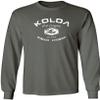 Joe's USA Koloa Surf Vintage Logo Heavy Cotton Long Sleeve T-Shirt-2XL-Charcoal Shirt-White Logo view 1