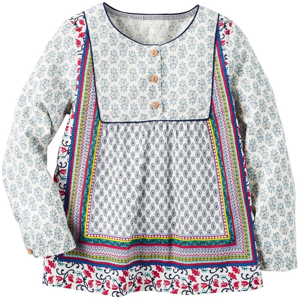 Carter's Girls Woven Fashion Top, Print, 2T
