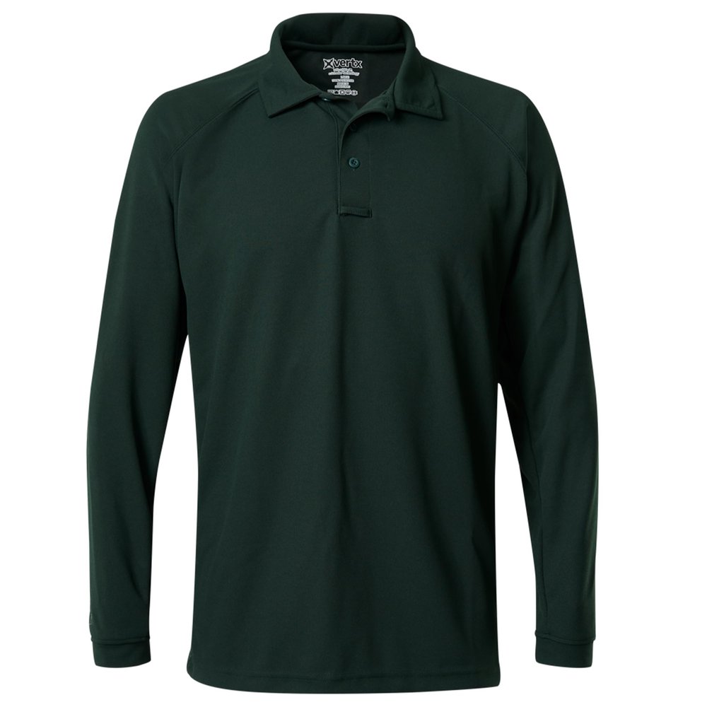 Vertx Mens Tactical Polo Shirt, Long Sleeve T-Shirt, Breathable, Moisture-Wicking, Outdoor Performance Tactical Clothing for Active Missions, Police, Security, Relaxed Fit, Spruce Green, 4XL