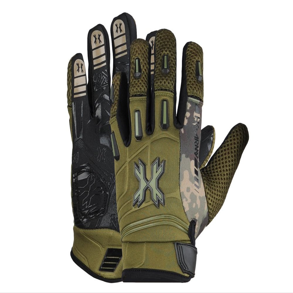 HK Army Full Finger Hardline Paintball Gloves (Olive, Small)