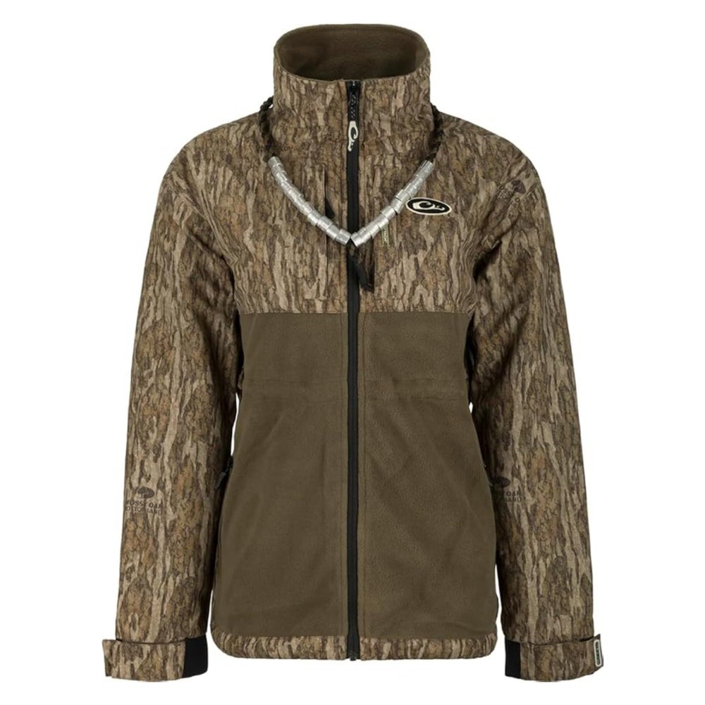Drake Waterfowl Womens Eqwaderplus Full Zip Jacket, Mossy Oak Bottomland, Large US