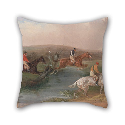 Beautifulseason Throw Pillow Covers Of Oil Painting William J. Shayer - Steeplechasing- The Hurdle 18 X 18 Inches / 45 By 45 Cm,best Fit For Dance Room,him,kids Girls,study Room,kids,car Each Side