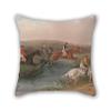 Beautifulseason Throw Pillow Covers Of Oil Painting William J. Shayer - Steeplechasing- The Hurdle 18 X 18 Inches / 45 By 45 Cm,best Fit For Dance Room,him,kids Girls,study Room,kids,car Each Side view 1