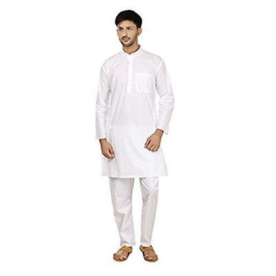 ROYAL Kurta Men's 100% Pure Cotton Kurta Pyajma 40 White