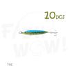 Fish WOW! 10pcs 1oz Fish Mega Live Metal Bait Jig with a Treble Hook - Blue Sardine view 3