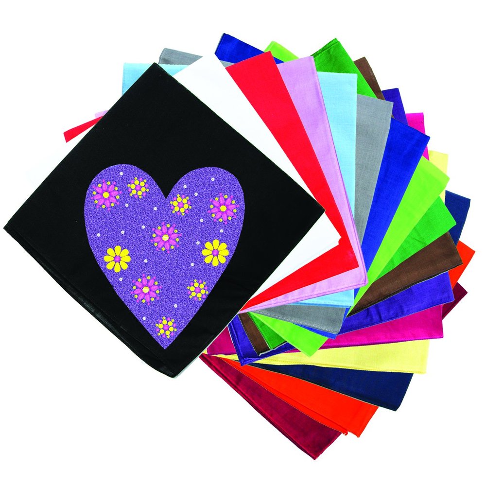 Dog in the Closet, Purple Glitter Heart - Rhinestone Dog Bandana - Choice of Color
