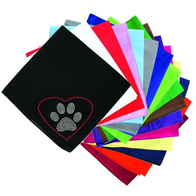 Dog in the Closet, Heart with Paw - Rhinestone Dog Bandana - Choice of Color