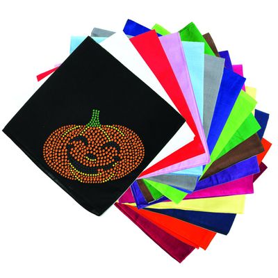 Dog in the Closet, Smilling Jack-o-Lantern - Rhinestone Dog Bandana - Choice of Color