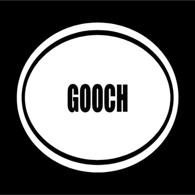 6" die Cut White Vinyl Gooch Name Oval Euro Style Vinyl Decal Sticker