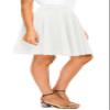 Urban CoCo Women's Basic Midi Skirt Versatile Stretchy Flared Casual High Waisted Skirt(X-Large, White-Long) view 1