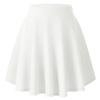 Urban CoCo Women's Basic Midi Skirt Versatile Stretchy Flared Casual High Waisted Skirt(Large, White-Long) view 3