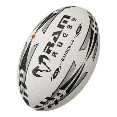 Ram Rugby Ball Rugby - Raider Match Rugby Ball - (Black, 5)
