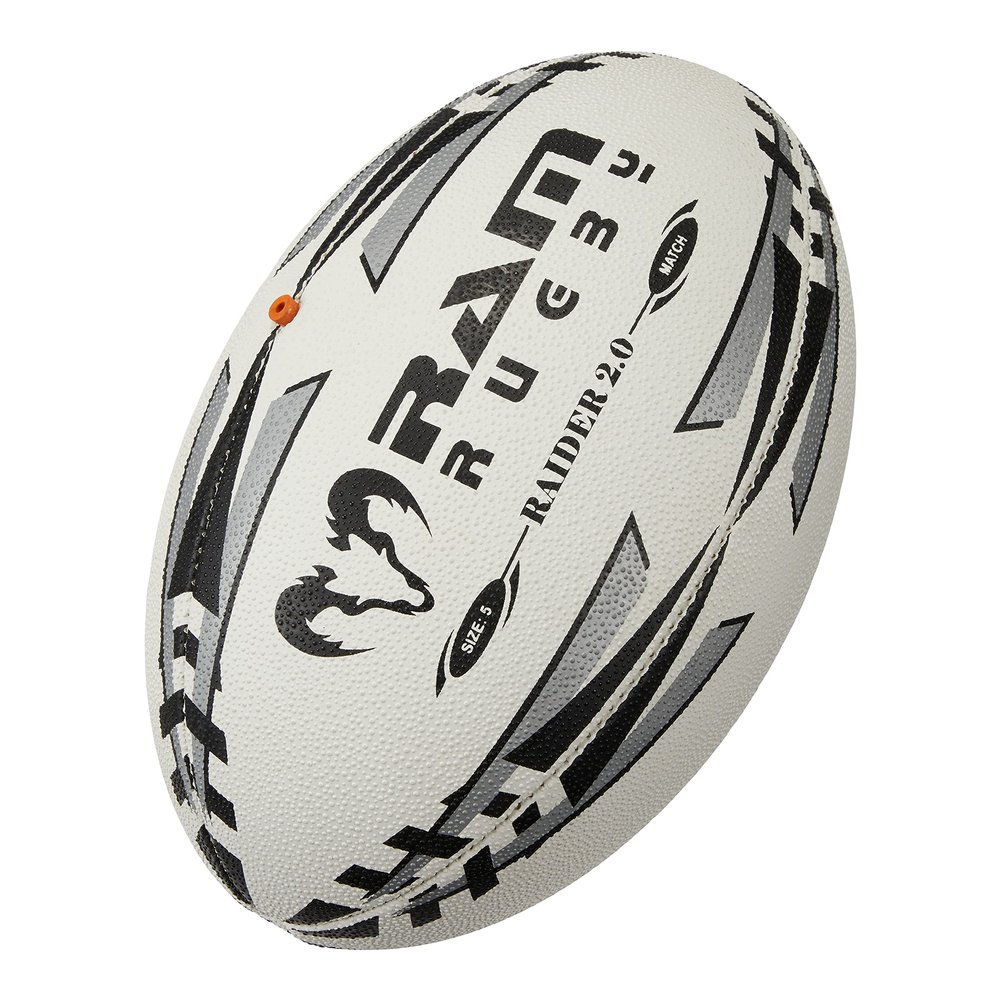 Ram Rugby Ball Rugby - Raider Match Rugby Ball - (Black, 5)