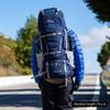 MOUNTAINTOP 70L Internal Frame Backpack Camping Backpacking Hiking Backpack for Men Women with Rain Cover,Sapphire Blue view 2