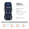 MOUNTAINTOP 70L Internal Frame Backpack Camping Backpacking Hiking Backpack for Men Women with Rain Cover,Sapphire Blue view 3