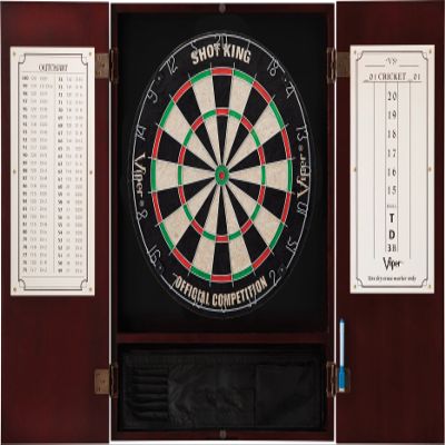 Viper by GLD Products Metropolitan Solid Wood Cabinet & Sisal/Bristle Dartboard Play-Ready Bundle