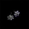 1 Pair White Gold Plated Copper Purple Cubic Zircon Crystal Flower Ear Stud Earrings Women Jewelry view 3