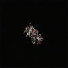 1 Pair White Gold Plated Copper Red Cubic Zircon Crystal Flower Ear Stud Earrings Women Jewelry view 3