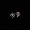 1 Pair White Gold Plated Copper Red Cubic Zircon Crystal Flower Ear Stud Earrings Women Jewelry view 4
