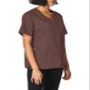 WonderWink Women's Plus-Size Wonderwork Short Sleeve Snap Jacket, Chocolate, 5X-Large view 2