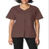 WonderWink Women's Wonderwork Short Sleeve Snap Jacket, Chocolate, Medium view 1