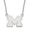 Michigan Small (1/2 Inch) Pendant w/Necklace (10k White Gold) view 1