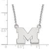 Michigan Small (1/2 Inch) Pendant w/Necklace (10k White Gold) view 2