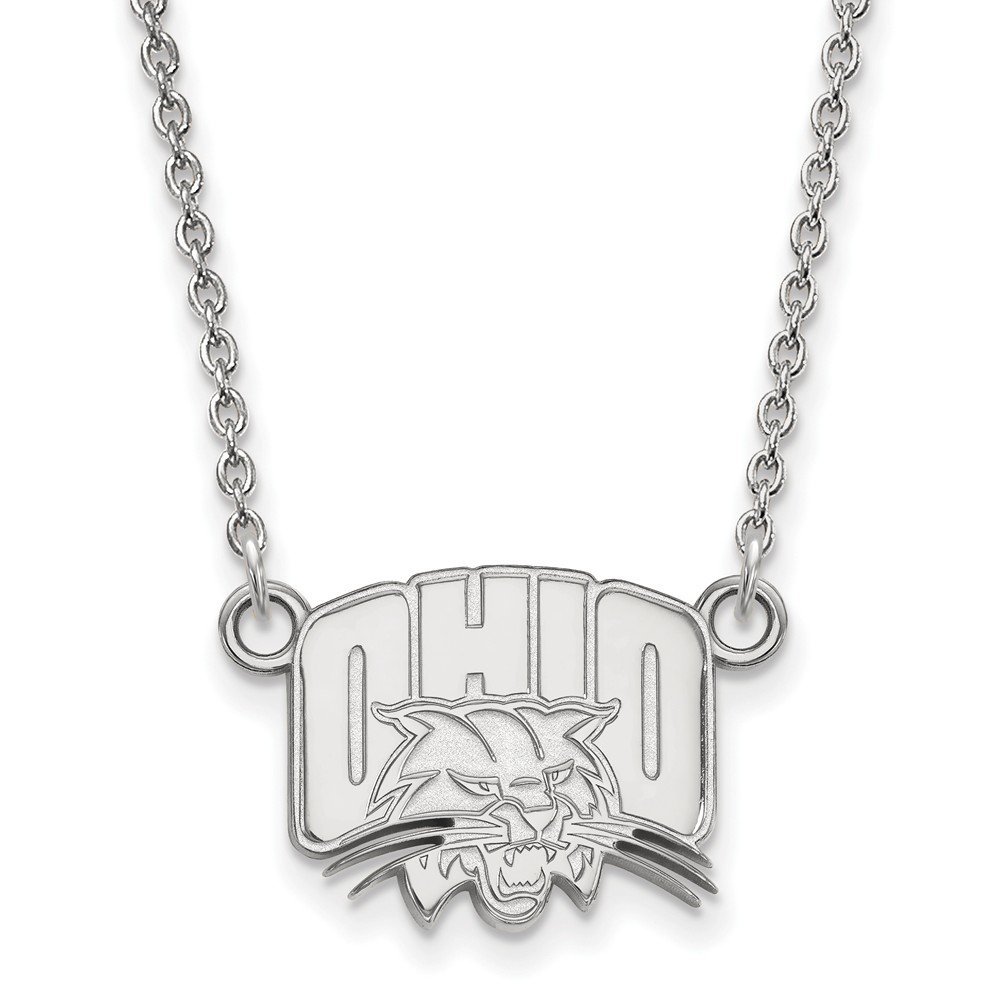 Ohio Small (1/2 Inch) Pendant w/Necklace (10k White Gold)