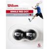 Wilson Staff Squash Balls Medium (Advanced), Black (Red Dot), Pack of 2 view 1