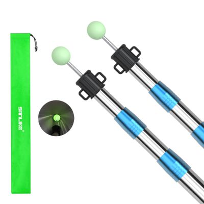 SANLIKE Telescoping Tent Tarp Pole Heavy Duty Canopy Poles, 33"-86.6" Upgrade Thicked Stainless Steel Camping Poles for Backpacking Hiking Awning Sun Sails Outdoor Sports, Set of 2