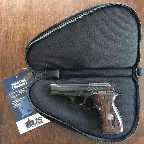 USCase Black Nylon Pistol Case - Medium (11 x 6) with Lockable Zipper and Foam Padding