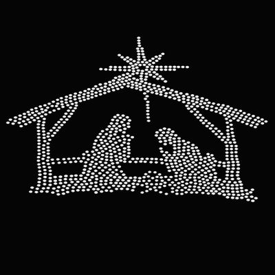 Dog in the Closet Nativity - Bling Christmas Bandana - Black