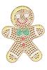 Dog in the Closet Ginger Bread Man - Bling Christmas Bandana - White view 1