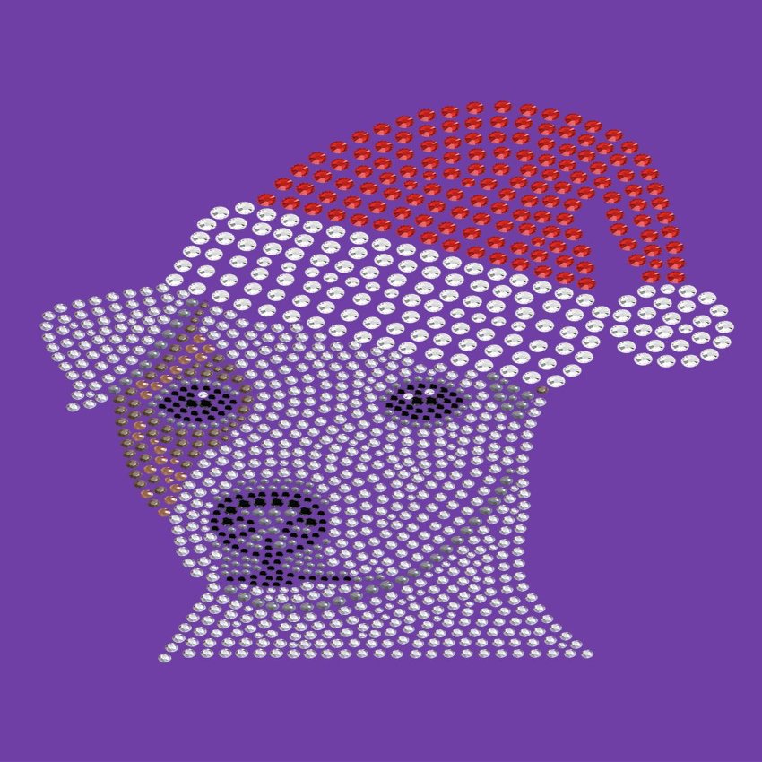 Dog in the Closet Jack Russell Terrier with Santa Hat- Bling Christmas Bandana -
