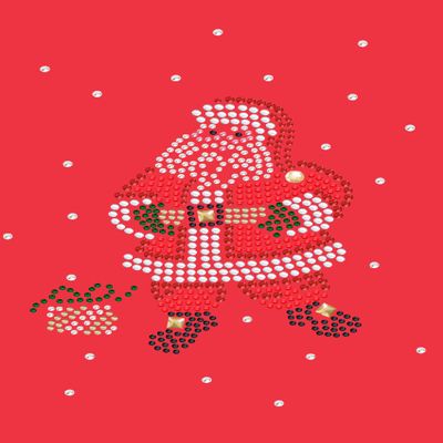 Dog in the Closet Santa with Snowflakes - Bling Christmas Bandana - RED
