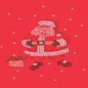 Dog in the Closet Santa with Snowflakes - Bling Christmas Bandana - RED view 1