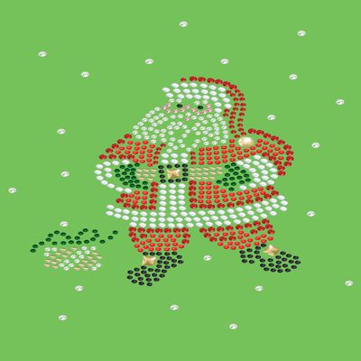 Dog in the Closet Santa with Snowflakes - Bling Christmas Bandana - Lime
