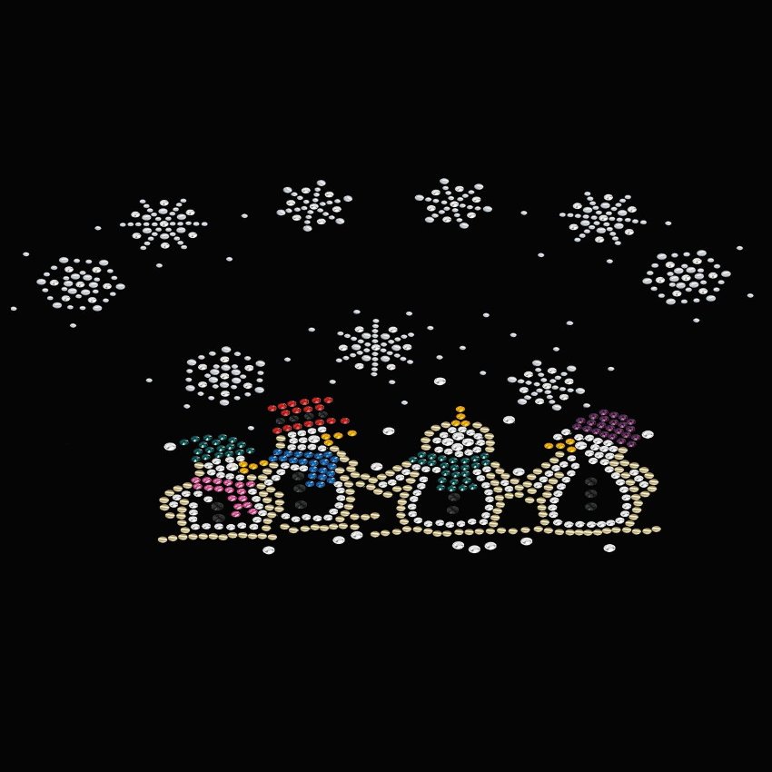 Dog in the Closet Snowman Family - Bling Christmas Bandana - Black