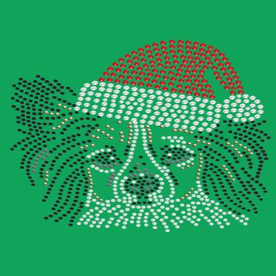 Papillon with Santa Hat - Bling Rhinestone Christmas Dog Bandana