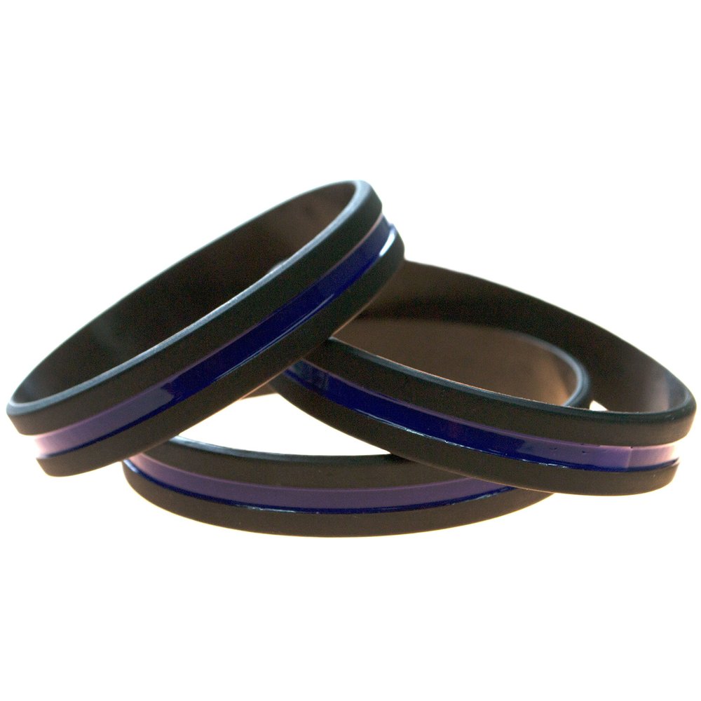 2ndAmendmentSurplus.com Thin Blue Line Wristband Silicone Bracelet 3 Pack Lives Matter