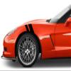 Clausen's World 2 and 3 Inch Fender Hash Double Bar Gun Metal2 Carbon Fiber Vinyl Graphic Decal Racing Stripes, Fits Chevy Corvette C6 Stingray, Both Sides, Black view 1