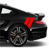 4 Inch Rear Fender Hash Mark Bars Vinyl Racing Stripes Decals, Fits Porsche and Most Cars, Red view 1