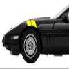 4 Inch Fender Hash Mark Double Bars Racing Stripes Vinyl Graphic Decals, Fits Chevy Corvette C4, Both Sides, Yellow view 1