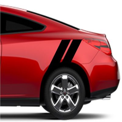 4" Rear Fender Hash Mark Bars Vinyl Racing Stripes Graphic Decals (Fits Pontiac G6 & G8 & Most Cars) - Black